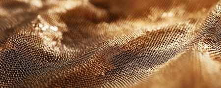 A bronze textured surface with a delicate, mesh-like pattern, giving the appearance of finely woven metal threads.の素材