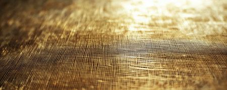 A gold textured surface with a delicate, mesh-like pattern, giving the appearance of finely woven metal threads, adding intricate detail.の素材