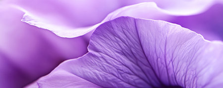 A macro close-up of soft, purple petunia petals, with a velvety texture and subtle lighting, creating a calm, soothing atmosphere.の素材