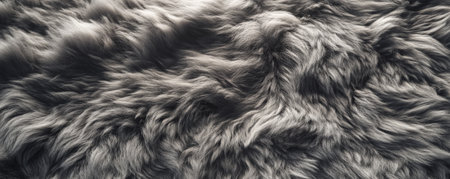 A fur textured surface with thick, woolly fur, providing a cozy and warm feel, with subtle variations in tone.の素材