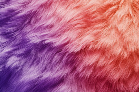 A fur textured surface with soft, flowing strands, featuring a gradient of colors that add depth and richness to the texture.の素材