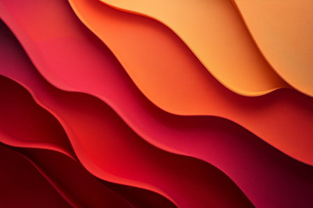 A vibrant background with a curved shadow effect, featuring deep shades of red and orange. The subtle curves create a dynamic, warm atmosphere, perfect for a bold, energetic design.の素材