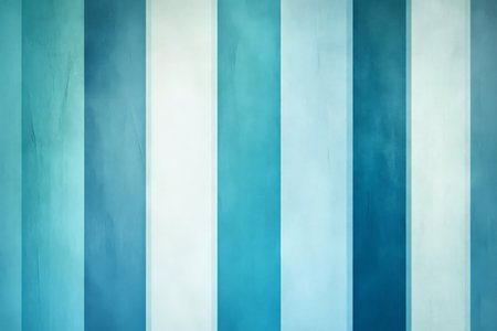 A cool, calming background with vertical stripes in soft shades of blue, teal, and aqua. The simple, clean design creates a sense of peace and serenity, perfect for a minimalist, modern composition.の素材