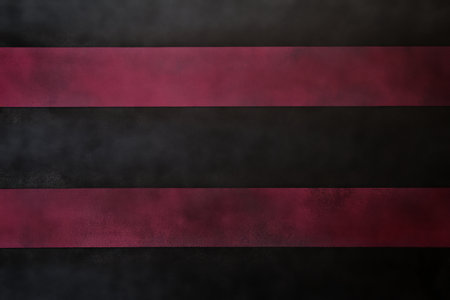 A black background with wide, dark burgundy stripes running horizontally. The rich burgundy adds a subtle hint of color to the otherwise monochromatic design, giving it a warm, luxurious feel without overwhelming the dark tones.の素材