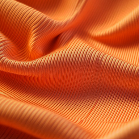 A close-up of a vibrant orange sports fabric with a ribbed texture, ideal for compression gear with enhanced support.の素材