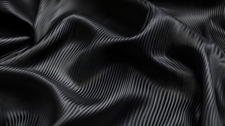 A sleek, black compression sports fabric with tight, smooth lines and a slight sheen. The texture is smooth, with minimal wrinkles, highlighting the high-performance material designed for athletic movement.の素材