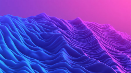 A bold gradient transitioning from deep purple to neon blue, with liquid waves rippling across the surface for a futuristic feel.の素材