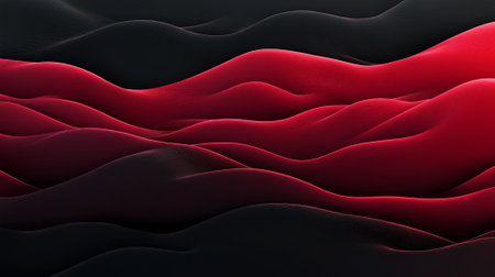 A dark gradient shifting from deep red to black, with sleek liquid waves ripping across the background for a bold, dramatic look.の素材