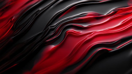 A dark gradient shifting from deep red to black, with sleek liquid waves ripping across the background for a bold, dramatic look.の素材