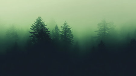 A gradient blending from deep forest green to nearly black, with a soft glow that adds depth and mystery to the design.の素材