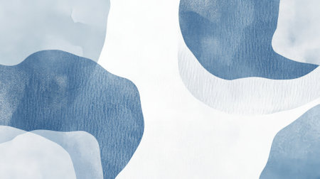 A minimalist hand-drawn design with delicate pencil textures forming abstract shapes in muted shades of blue and white, offering a serene and modern backdrop.の素材