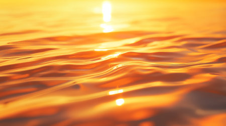 A warm gradient of sunset orange and soft yellow, with flowing liquid waves rippling gently across the surface for a soothing design.の素材
