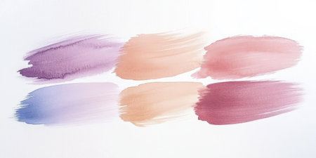 Soft watercolor brush strokes background in pastel colors, perfect for artistic and creative themesの素材