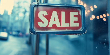 Polaroid-style "SALE" sign with vintage photo frame and retro colors, adding nostalgiaの素材
