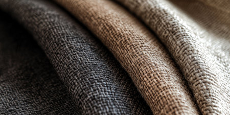 Coarse burlap texture in dark brown with natural fiber details for a rustic, countryside-inspired lookの素材