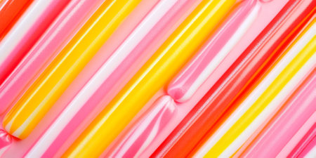 Bright candy-colored stripes background, ideal for playful and festive designsの素材