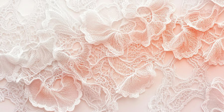 Intricate lace pattern background in soft pastels, perfect for feminine and elegant designsの素材
