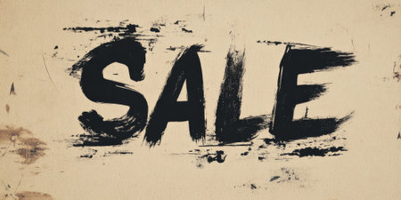 Organic-style "SALE" text in handwritten font on kraft paper texture, for a natural aestheticの素材