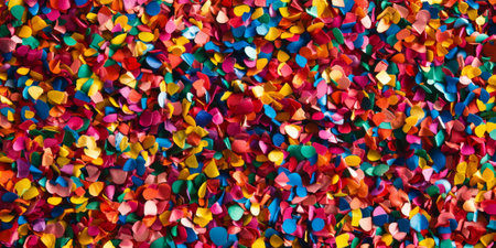 Bright multicolored confetti background, ideal for celebrations and festive occasionsの素材