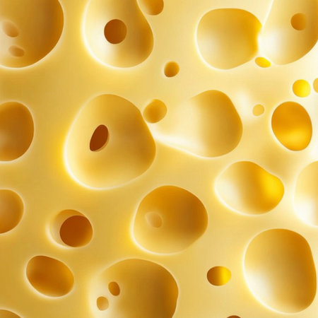 Seamless background of cheese texture with soft surface and natural holes, perfect for culinary-inspired designsの素材