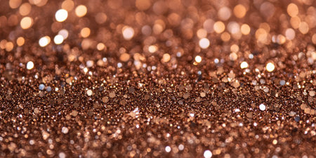 Bronze glitter sparkle background with warm metallic hues, combining radiant bokeh effects and shimmering details for a luxurious vibe.の素材