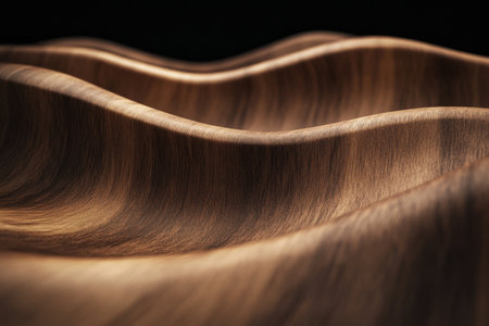 A smooth, glossy wooden surface with subtle grain texture, creating an elegant and modern aesthetic for minimalist design.の素材