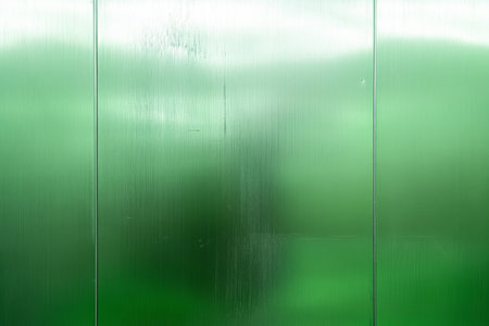 A lightly oxidized aluminum background with subtle green patina and soft metallic textures.の素材