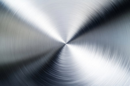 A polished chrome background with high-gloss reflections and soft distortions, creating a futuristic metallic surface.の素材