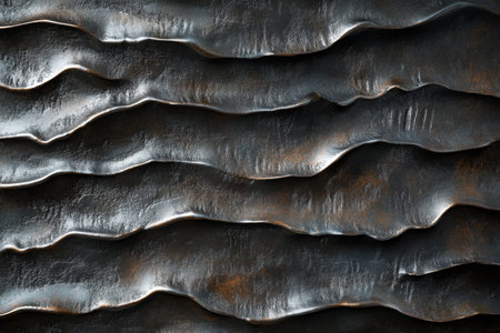A hammered iron background with bold, uneven dents and a raw industrial texture, perfect for rugged designs.の素材