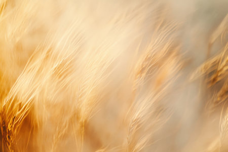 Textured wheat stalks, dense golden grains with soft natural shadows, overlapping dynamically, warm and ruralの素材