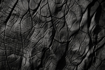 Textured elephant skin, thick wrinkled patterns in dark gray tones, detailed and naturalの素材