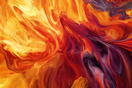Abstract fire texture, dynamic swirling orange and red flames with intense heat and energy, bold and dramaticの素材