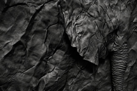 Textured elephant skin, thick wrinkled patterns in dark gray tones, detailed and naturalの素材