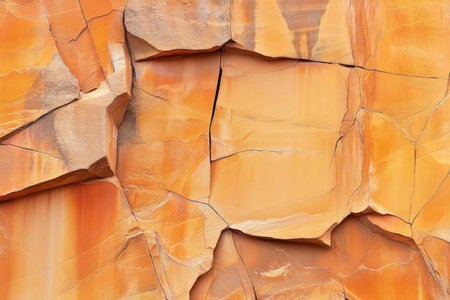 Rugged sandstone cliff texture, warm orange and red tones with visible natural erosion, bold and rusticの素材