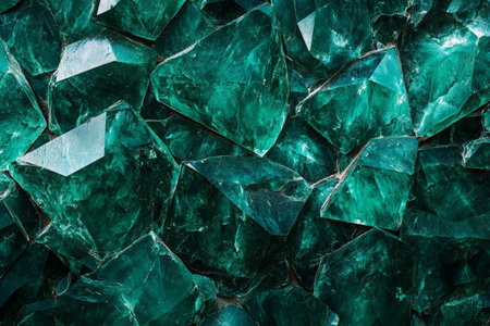 Polished emerald gemstone texture, rich green tones with dynamic light refractions, luxurious and smoothの素材