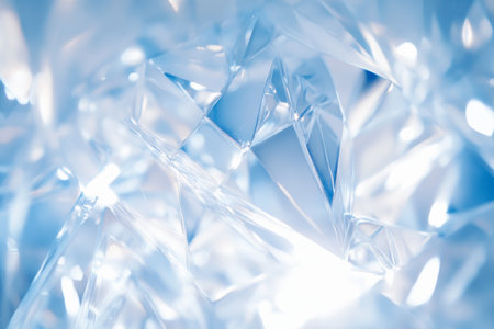 Abstract glowing crystal grid, sharp blue and white geometric patterns illuminated softly, futuristic and intricateの素材