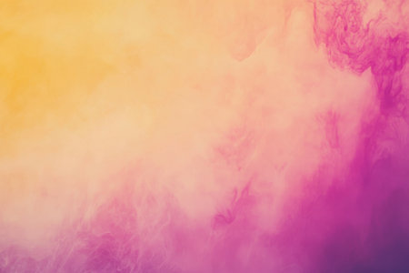 Abstract glowing aura texture, radiant pink and yellow gradients blending softly, serene and etherealの素材