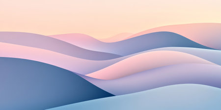 A minimalist abstract background featuring soft pastel gradients in shades of pink, blue, and lavender. The smooth transitions and gentle hues evoke a sense of calm and creativity.の素材