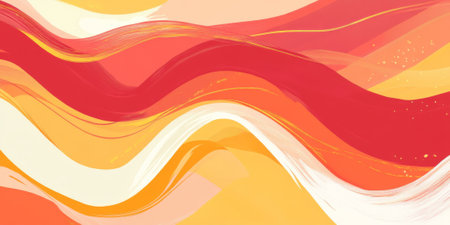 A dynamic abstract background with vibrant brushstrokes in shades of red, orange, and yellow. The energetic design evokes creativity and passion, perfect for artistic projects.の素材