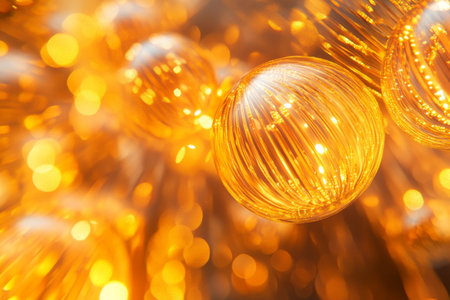 Abstract luminous sphere texture, bold orange and gold light radiating from dynamic central orbs, elegant and captivatingの素材