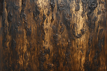 Textured oak tree bark, deep brown tones with intricate natural grooves and fine detail, rustic and earthyの素材