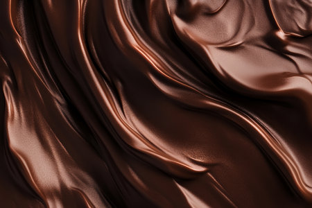 A rich mocha mousse background, showing rippled textures and deep chocolate-brown shades.の素材