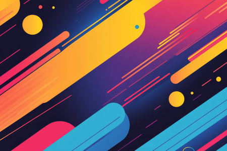 A dynamic abstract background with a cascade of colorful diagonal lines, blending seamlessly into vibrant gradients.の素材
