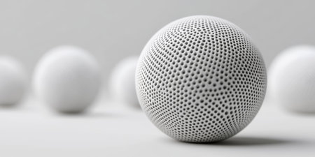 Light gray spherical carbon textures with subtle, intricate patterns. A clean and modern aesthetic for professional designs.の素材