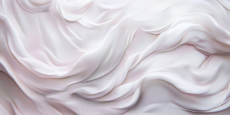 White textures wallpaper featuring abstract silk waves. Smooth and flowing patterns create a modern, minimalist aesthetic, ideal for clean and elegant backdrops in 4K resolution.の素材