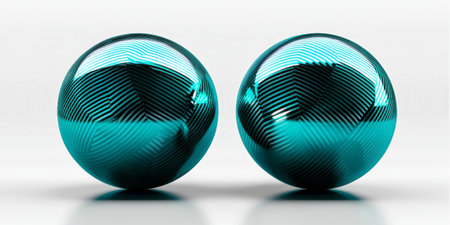 Cyan spherical carbon textures with a sleek, glossy effect. Futuristic patterns for dynamic, modern designs.の素材