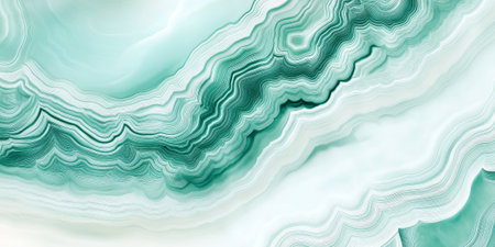 Abstract mint green agate texture background with fresh pastel tones and delicate banding. A light and rejuvenating design for nature-inspired visuals.の素材