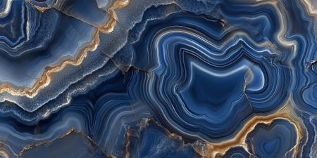 Abstract navy blue agate texture background with deep, rich tones and organic veining. A bold and refined design perfect for elegant applications.の素材