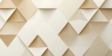 Ivory and taupe overlapping triangle patterns with smooth gradients for minimalist elegance.の素材