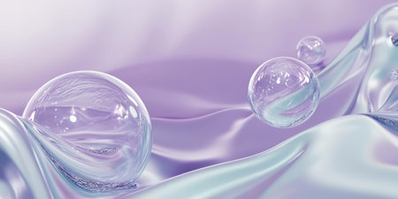 Soft lilac and mint gradient background with subtle light reflections for a serene and sophisticated atmosphere.の素材